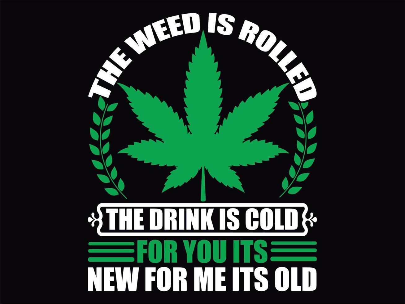 arquivo vetorial de design de camiseta de cannabis vetor