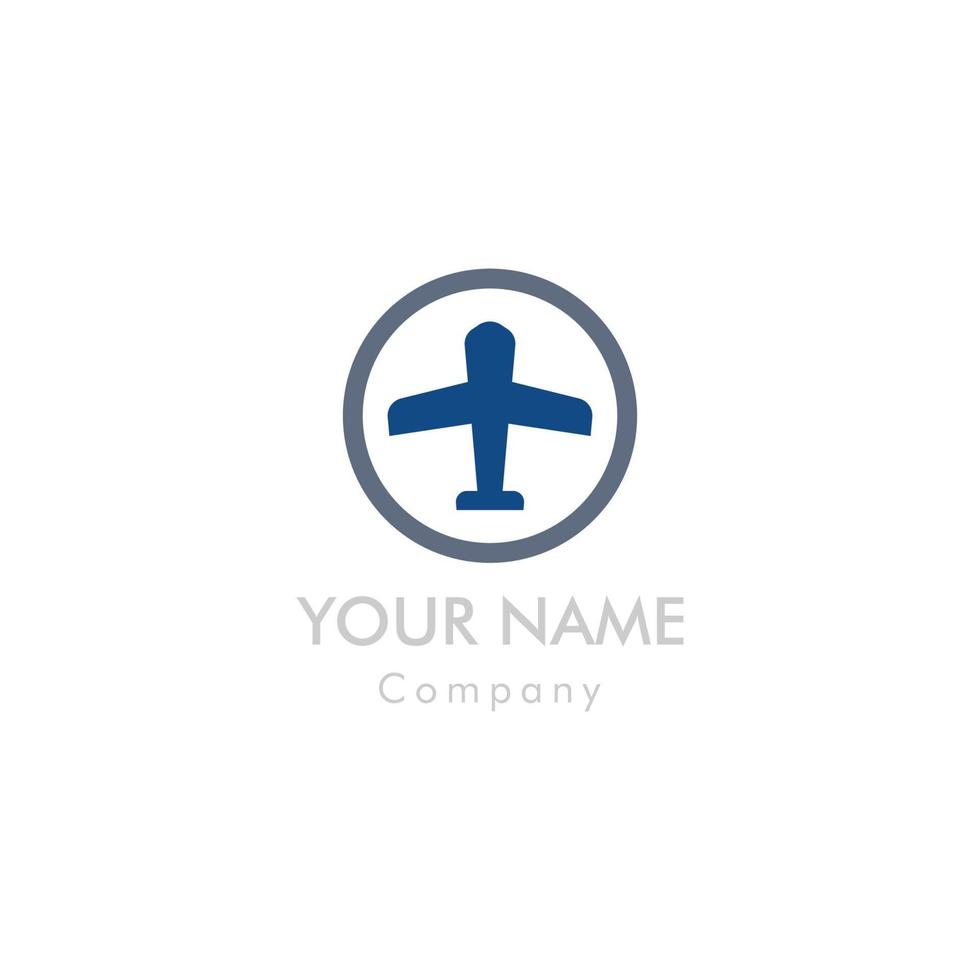 design de logotipo de avião. forma vetorial de um avião no círculo. vetor