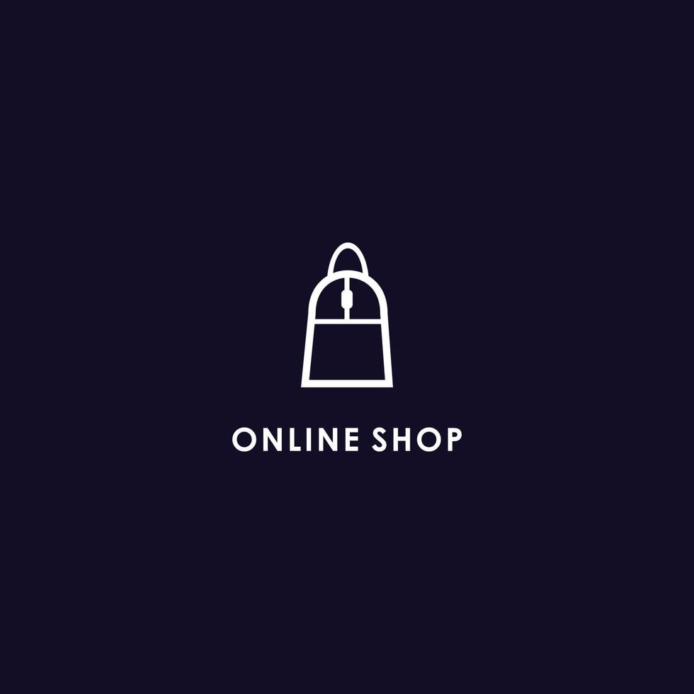 logotipo de ícone abstrato de compras on-line vetor