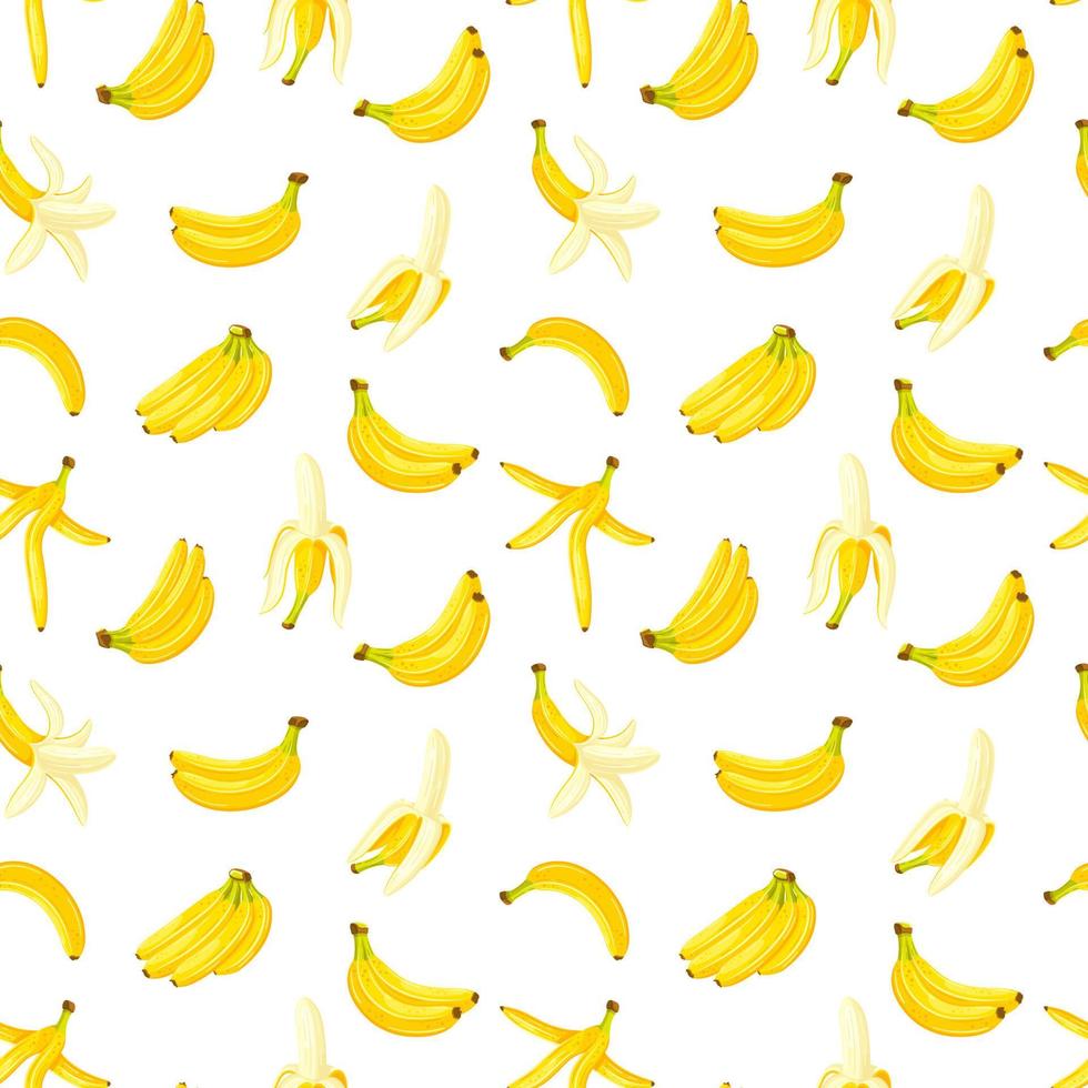padrão perfeito com um conjunto de bananas vetor