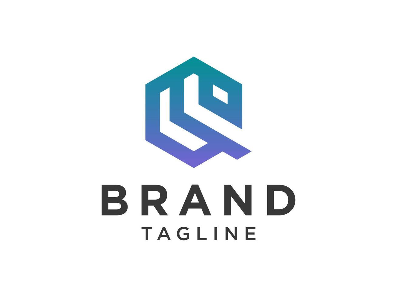 abstrato letra inicial q logotipo. estilo de origami de forma roxa azul isolado no fundo branco. utilizável para logotipos de negócios e branding. elemento de modelo de design de logotipo de vetor plana.
