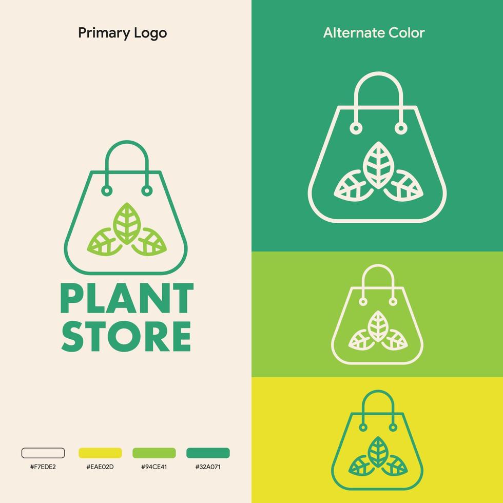 design de logotipo de loja de plantas minimalista simples vetor