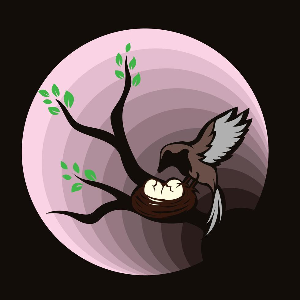 ovo de pássaro na ilustração do ninho vetor