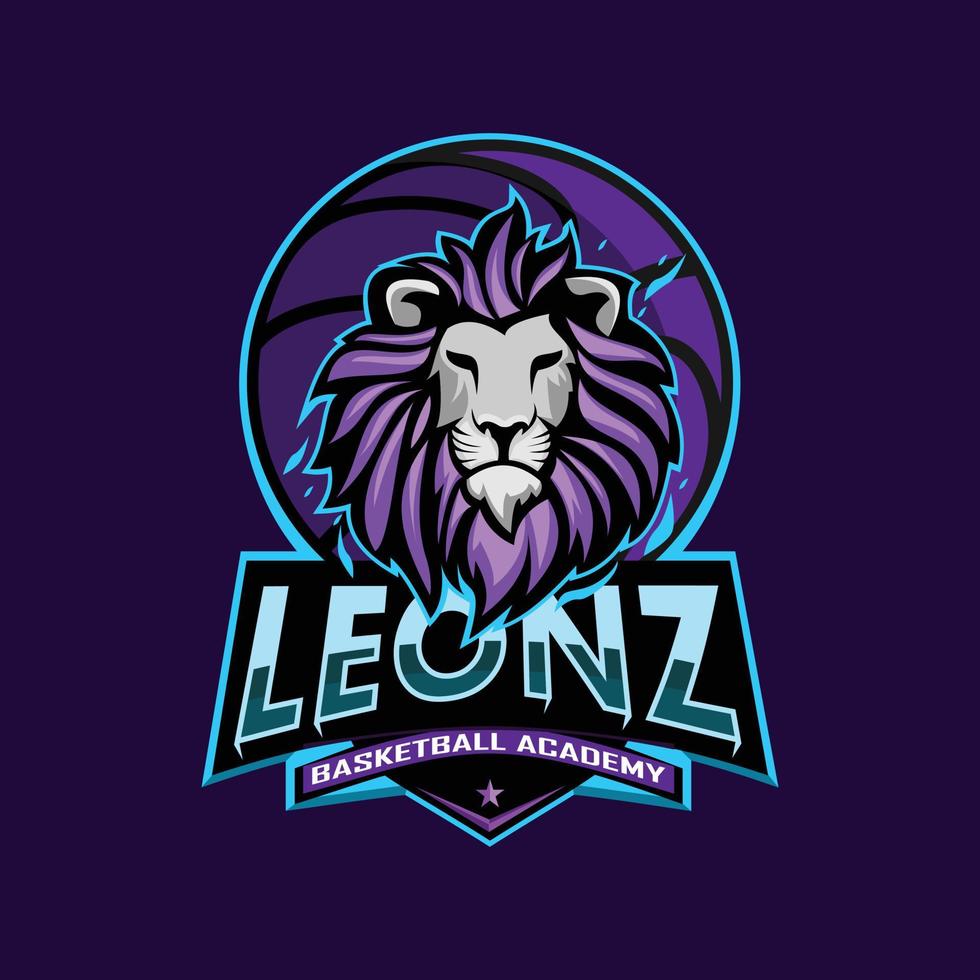 logotipo do time de basquete do leão vetor