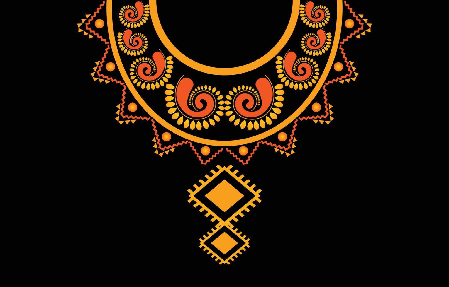 colar padrão geométrico oriental étnico tradicional .flower bordado design para moda women.background, papel de parede, roupas e embrulho. vetor