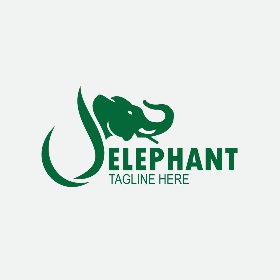 design de logotipo de sinal de cabeça de elefante vetor