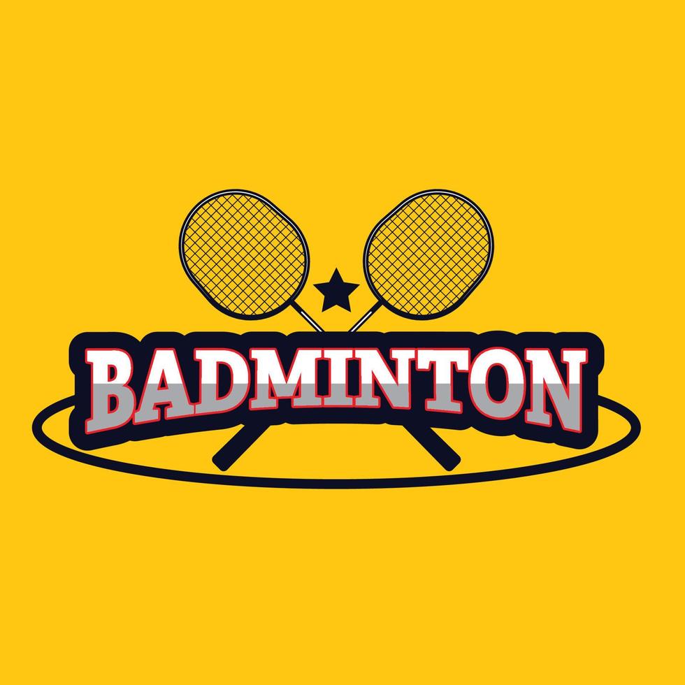 design de logotipo de badminton, logotipo de esportes vetor