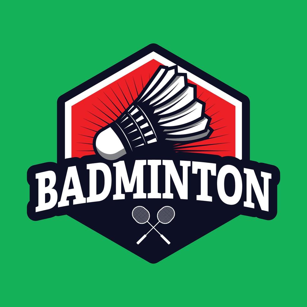 design de logotipo de badminton, logotipo de esportes vetor