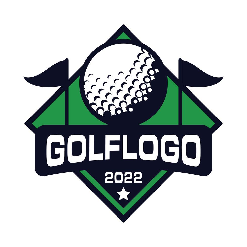 design de logotipo de golfe, logotipo de esportes vetor