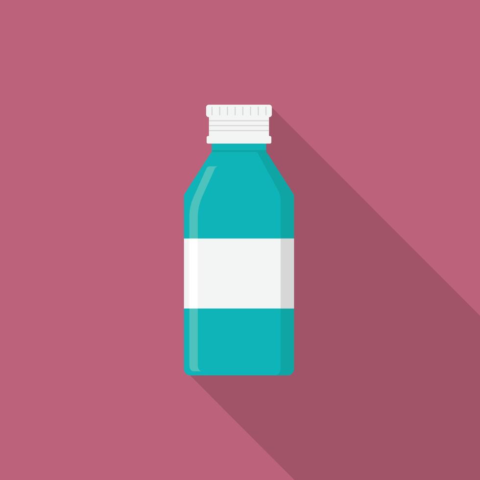 ícone de um pote de calda, com um medicamento líquido em um fundo colorido com uma sombra. conceito de uma droga, dieta, suplemento, nutrição esportiva. ilustração vetorial. vetor