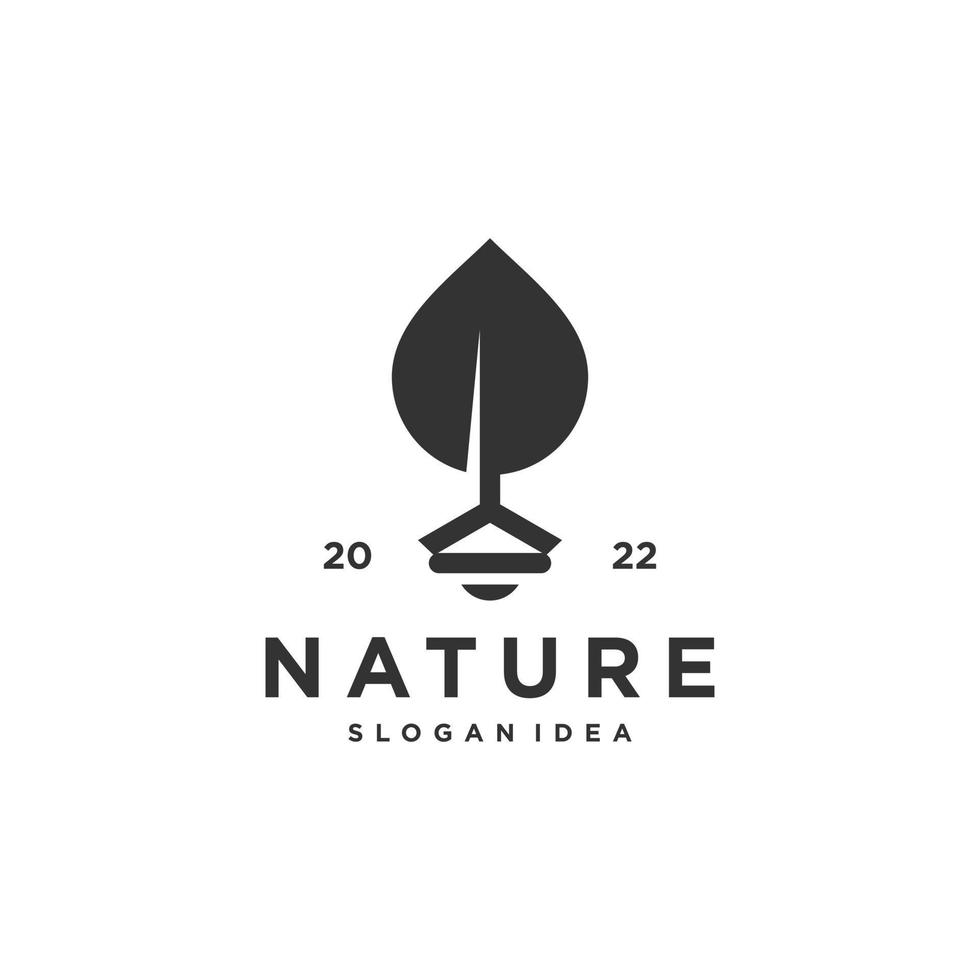logotipo da natureza com vetor premium de design de folha criativa