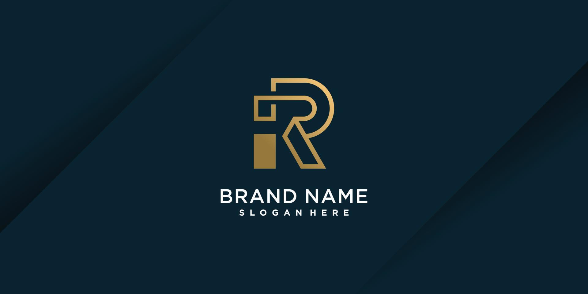 logotipo da letra r com conceito moderno e exclusivo de vetor premium parte 2
