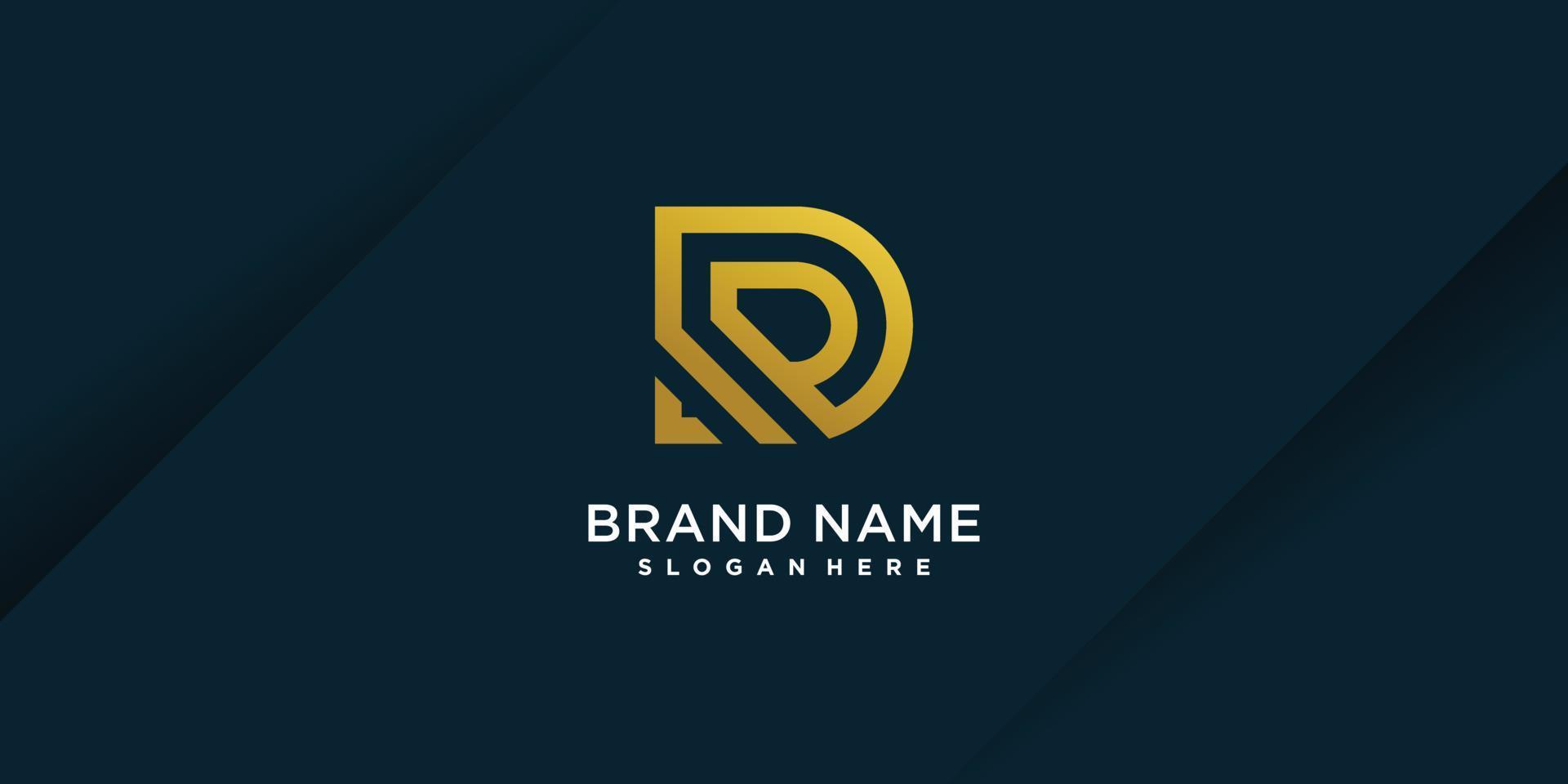 r logotipo com vetor premium de estilo de elemento criativo parte 1