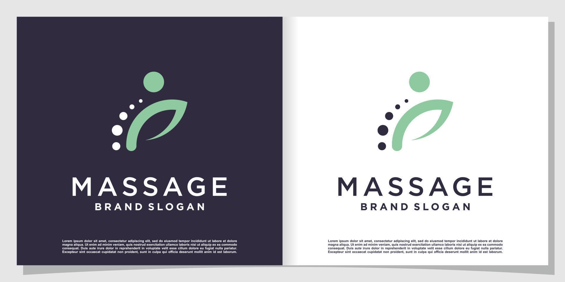 logotipo de massagem com elemento criativo premium vector parte 2