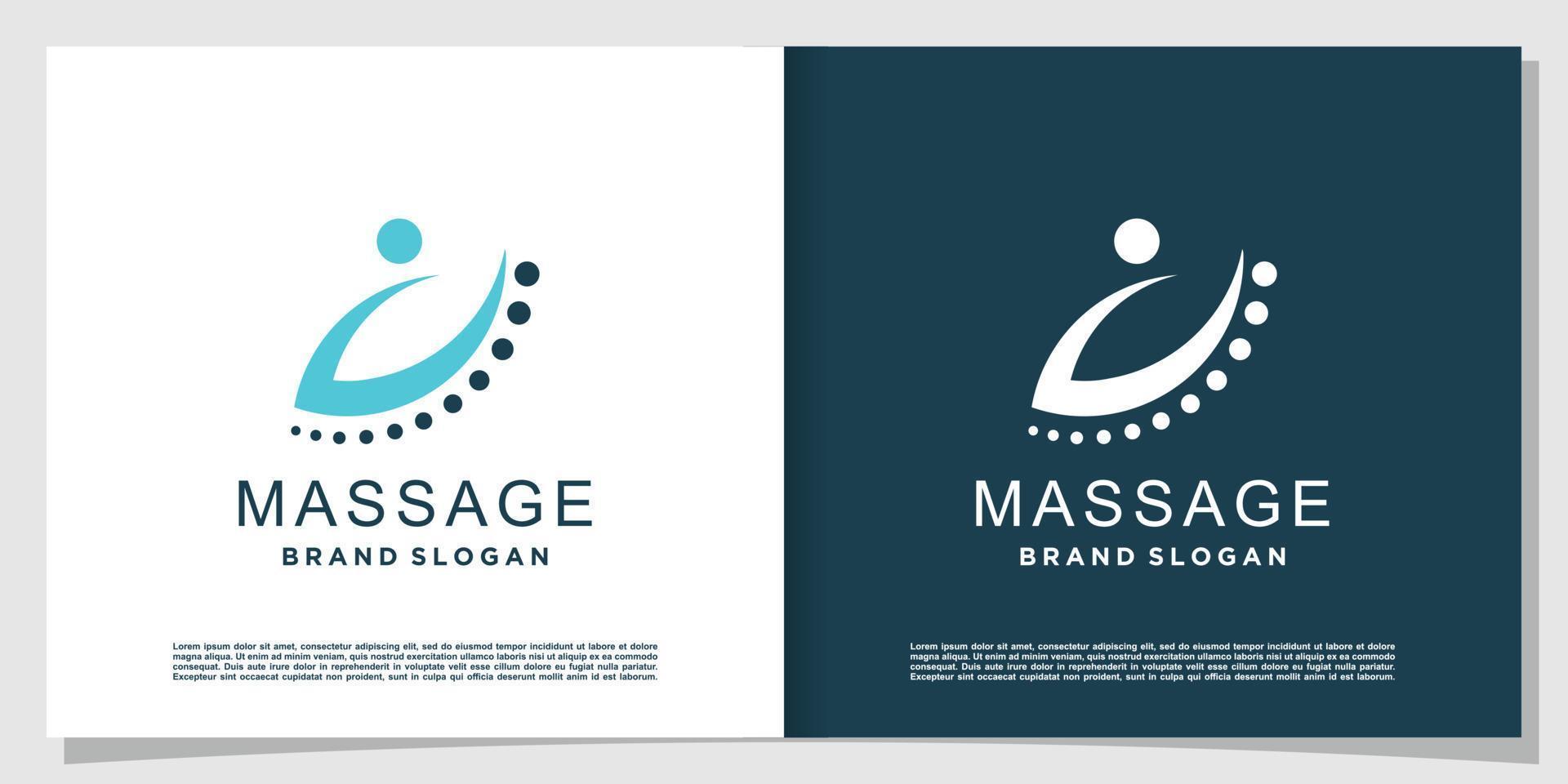 logotipo de massagem com vetor premium de estilo moderno criativo