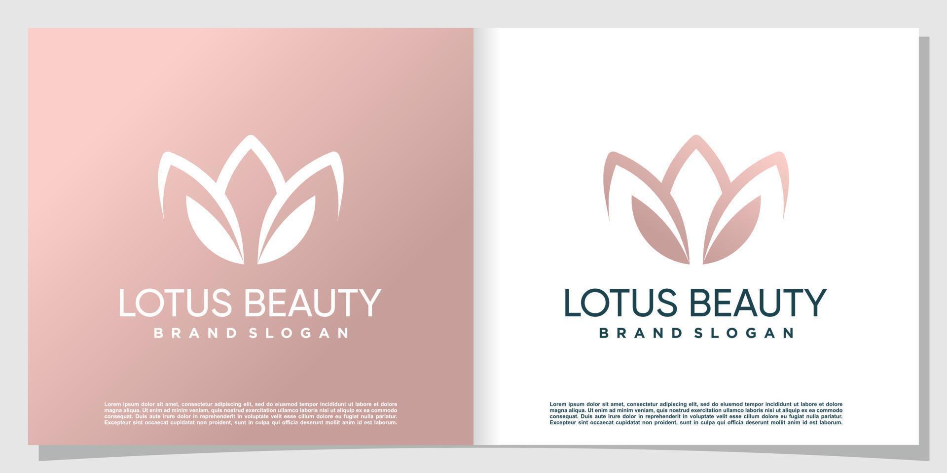 logotipo de lótus com vetor premium de conceito de luxo criativo