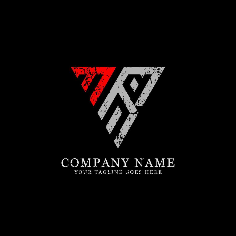 mr vetor de design de logotipo de nome inicial, nome de letra triangular da inspiração do logotipo do monograma m e r