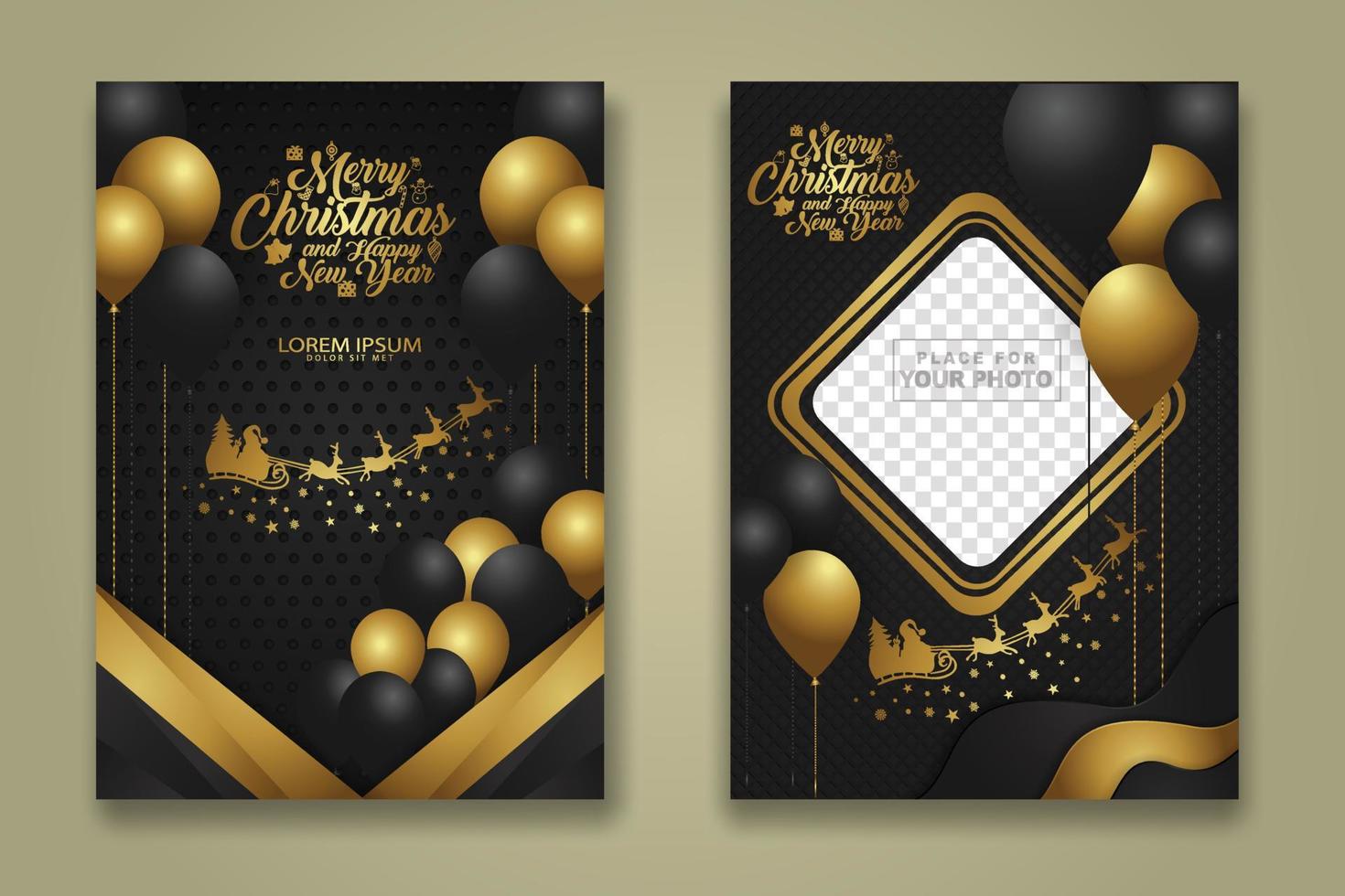 modelo de cartaz de natal de luxo com ouro brilhante e fundo de textura. ilustração vetorial vetor