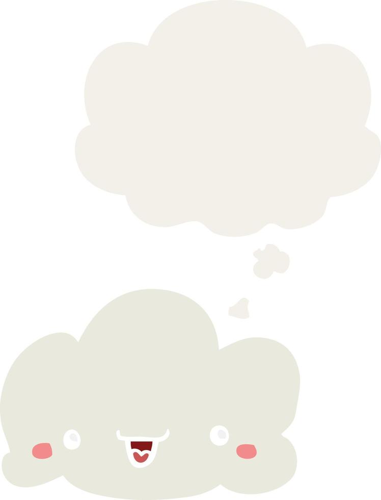 nuvem de desenho animado e balão de pensamento em estilo retrô vetor