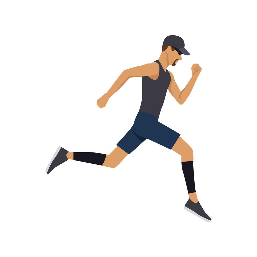 pessoas correndo. homem em roupas esportivas na corrida de maratona, evento de atletismo, corrida de grupo esportivo, conceito de fitness vetorial de design de banner web vetor
