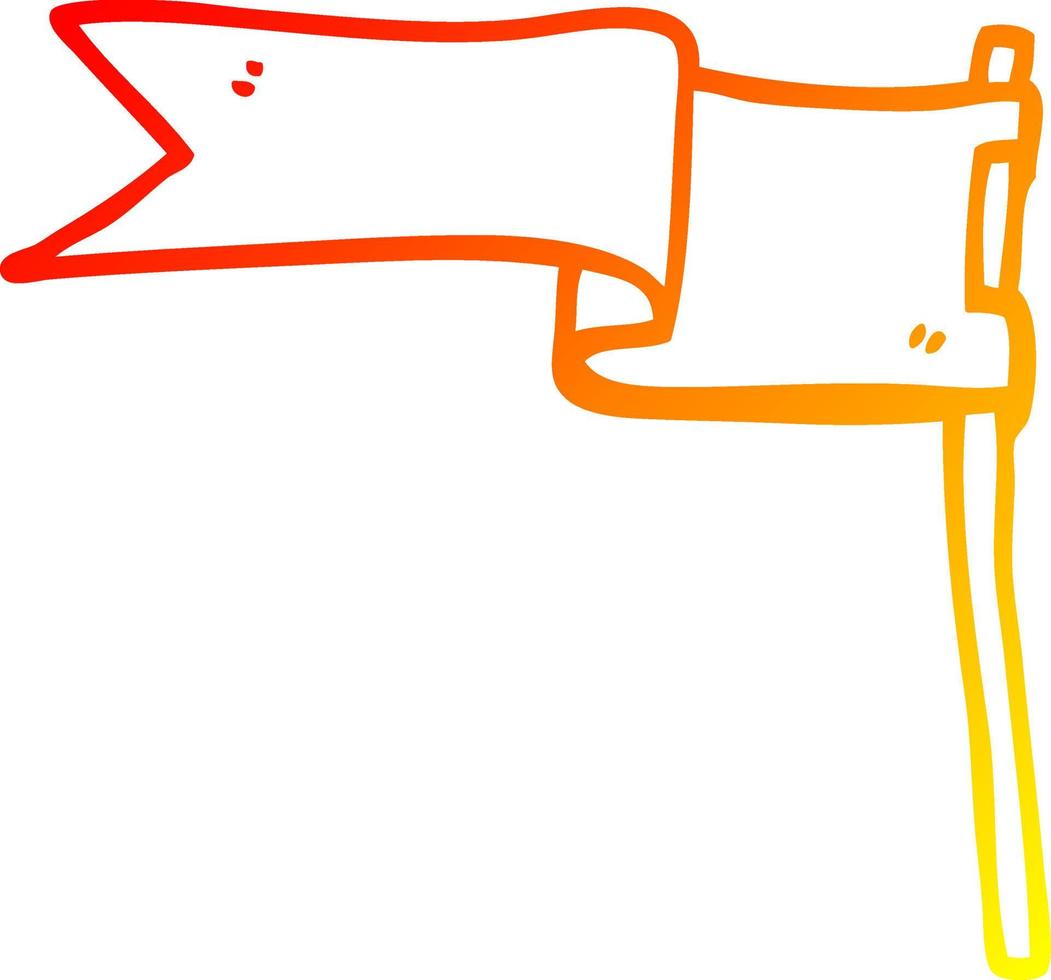 bandeira de desenho animado de desenho de linha de gradiente quente vetor