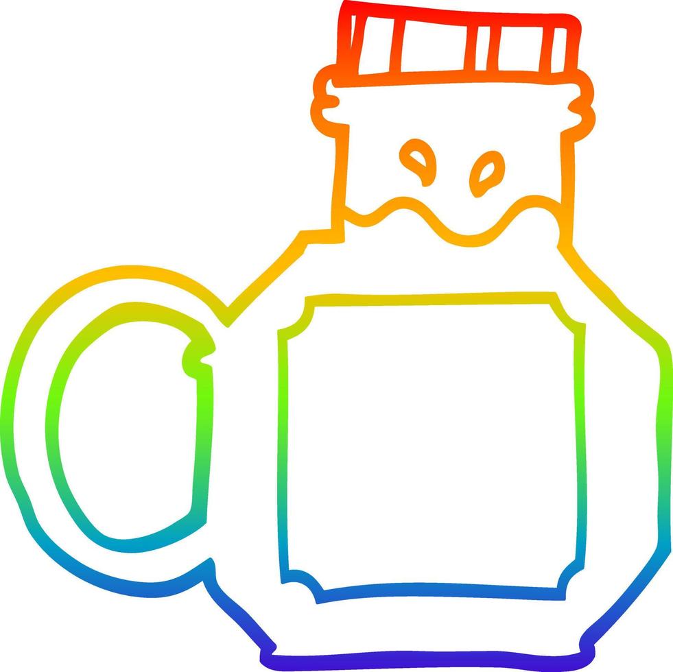 desenho de linha de gradiente de arco-íris desenho de mel vetor