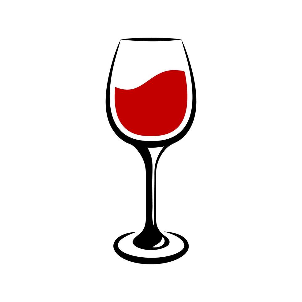 vetor de copo de vinho isolado
