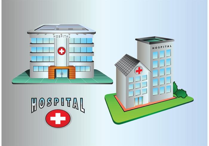 Ícones do edifício do hospital vetor