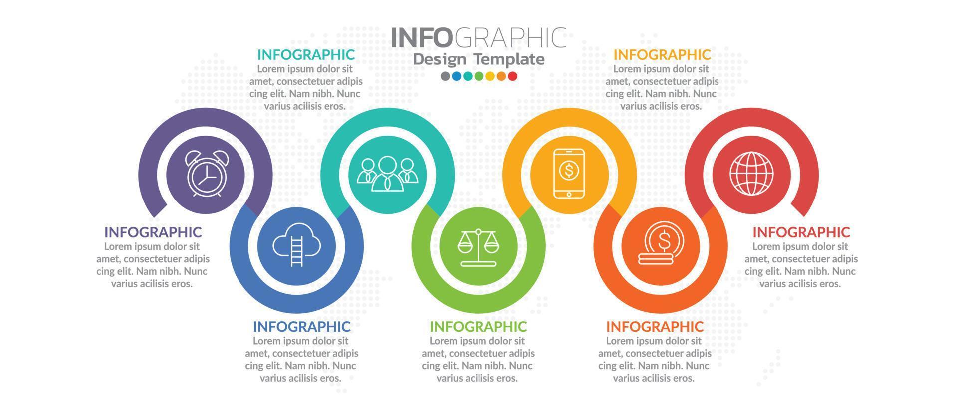 modelo de design de infográficos de linha do tempo com opções, diagrama de processo. vetor