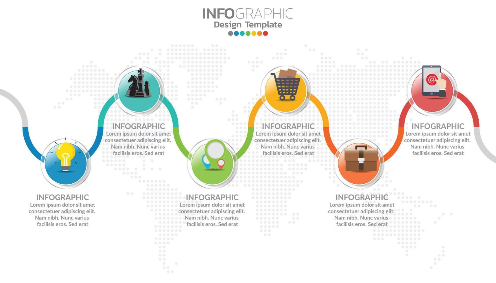 modelo de design de infográficos de linha do tempo com opções, diagrama de processo. vetor