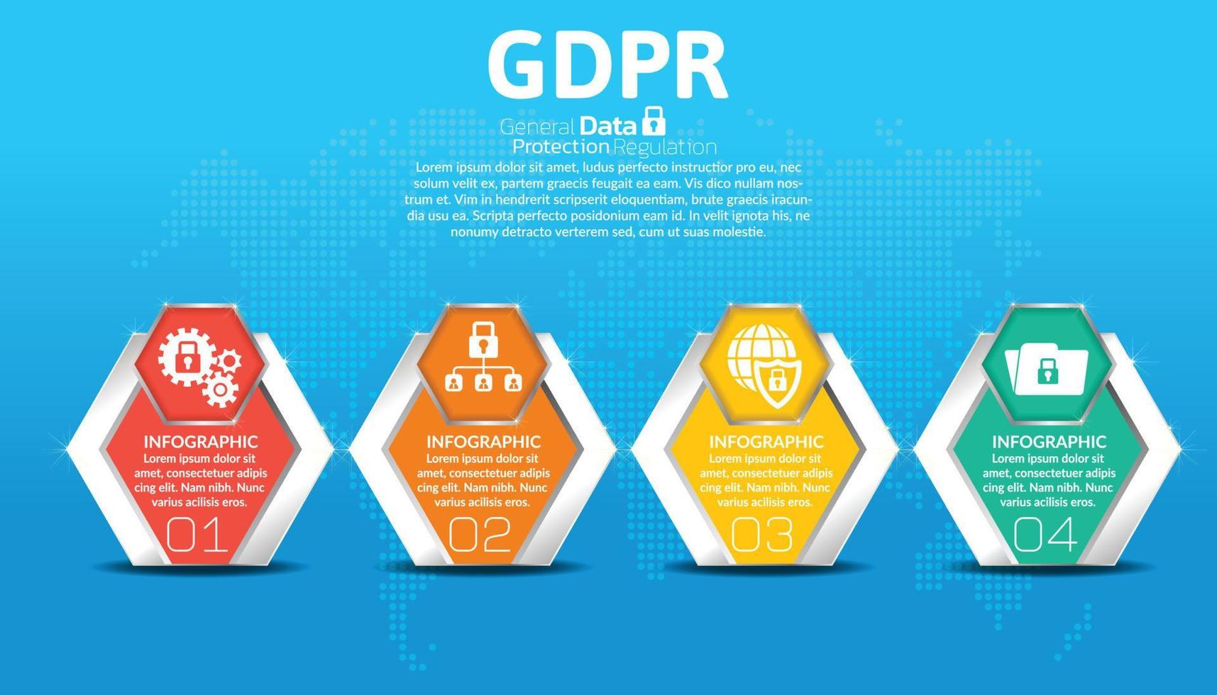 conceito geral de fundo gdpr regulamento de proteção de dados. vetor