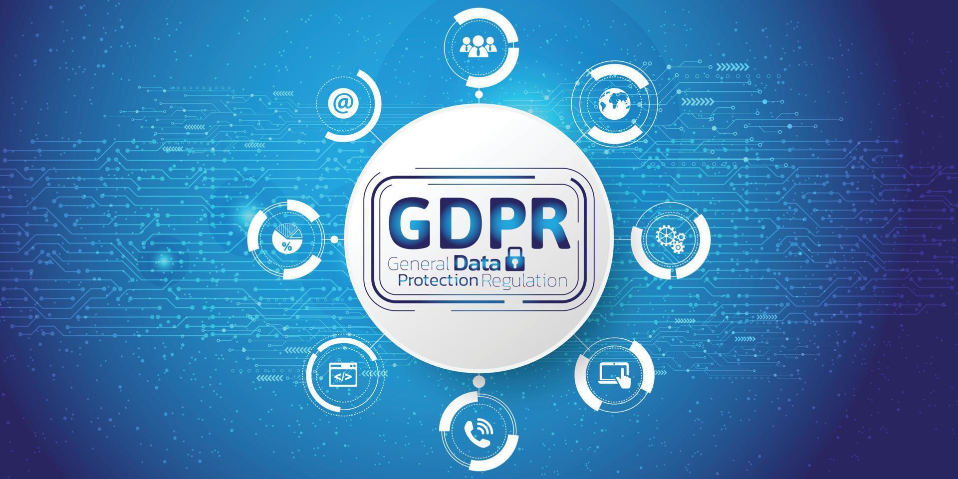 conceito geral de fundo gdpr regulamento de proteção de dados. vetor