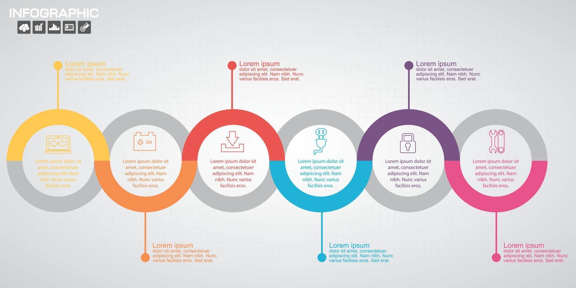 modelo de design de infográficos de linha do tempo com 10 opções, diagrama de processo, ilustração vetorial eps10 vetor