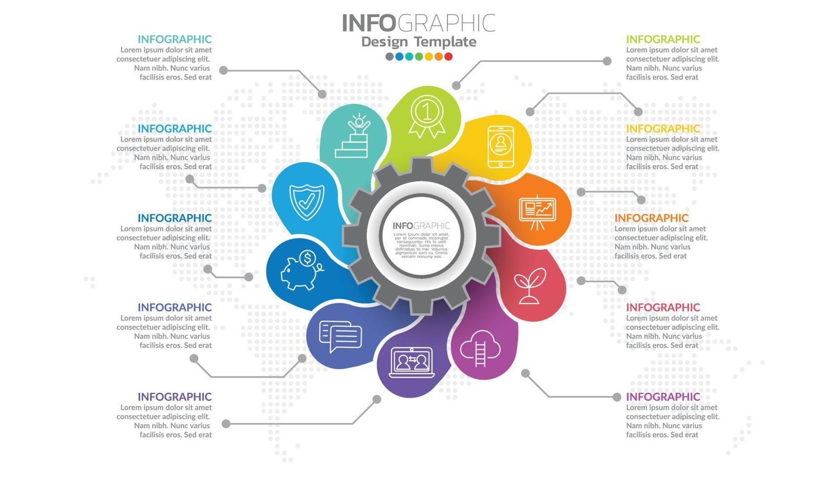 modelo infográfico com etapas e processo para seu projeto. vetor