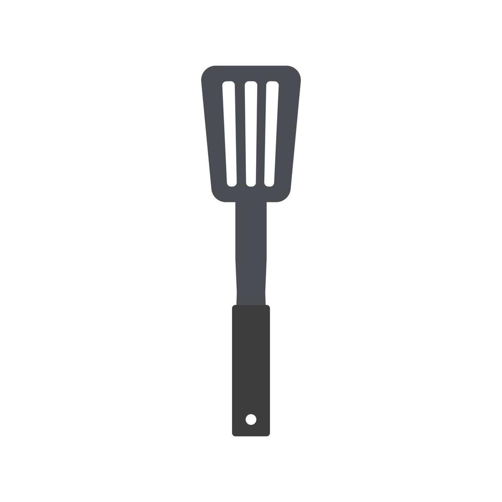 utensílio de espátula de cozinha de aço isolado no fundo branco. ilustração vetorial vetor