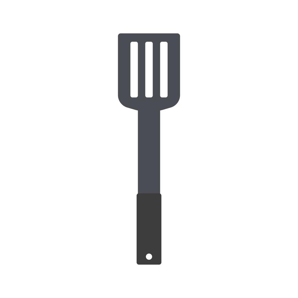 utensílio de espátula de cozinha de aço isolado no fundo branco. ilustração vetorial vetor