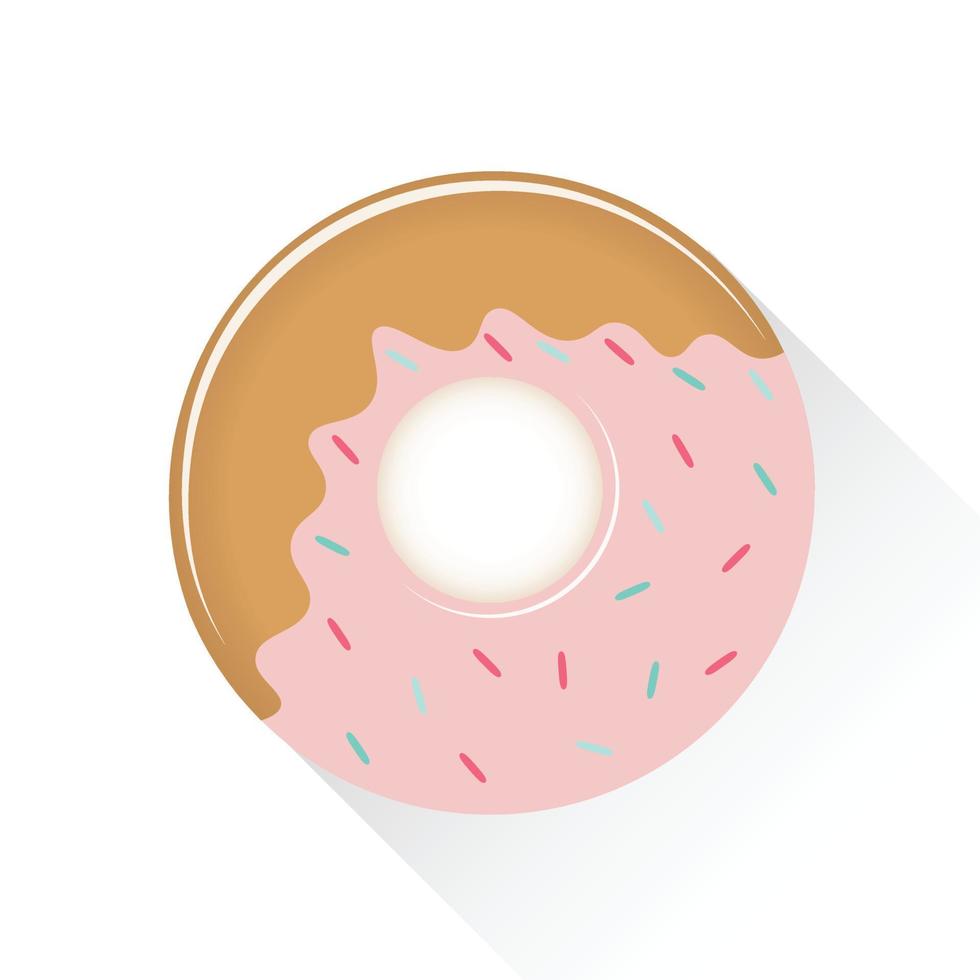 rosquinha doce com esmalte, isolado no fundo branco. ilustração vetorial de desenho animado vetor