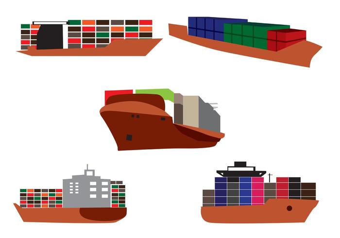 Navio Container Vector