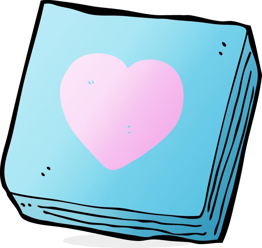 bloco de notas de coração de amor dos desenhos animados vetor