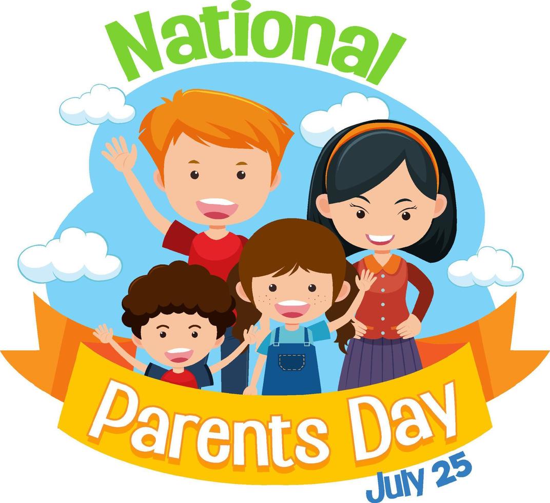 dia nacional dos pais em 25 de julho modelo de cartaz vetor