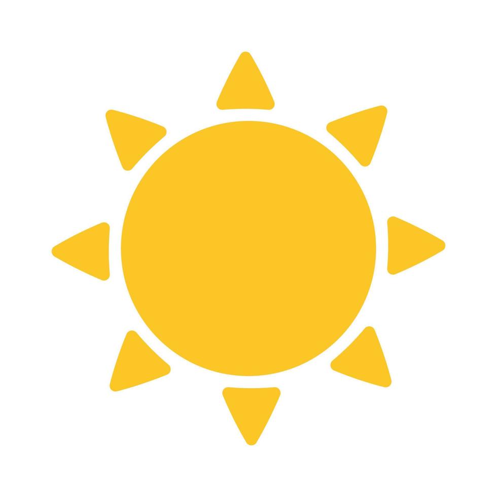 vetor de clipart de ícone de sol na imagem de fundo branco