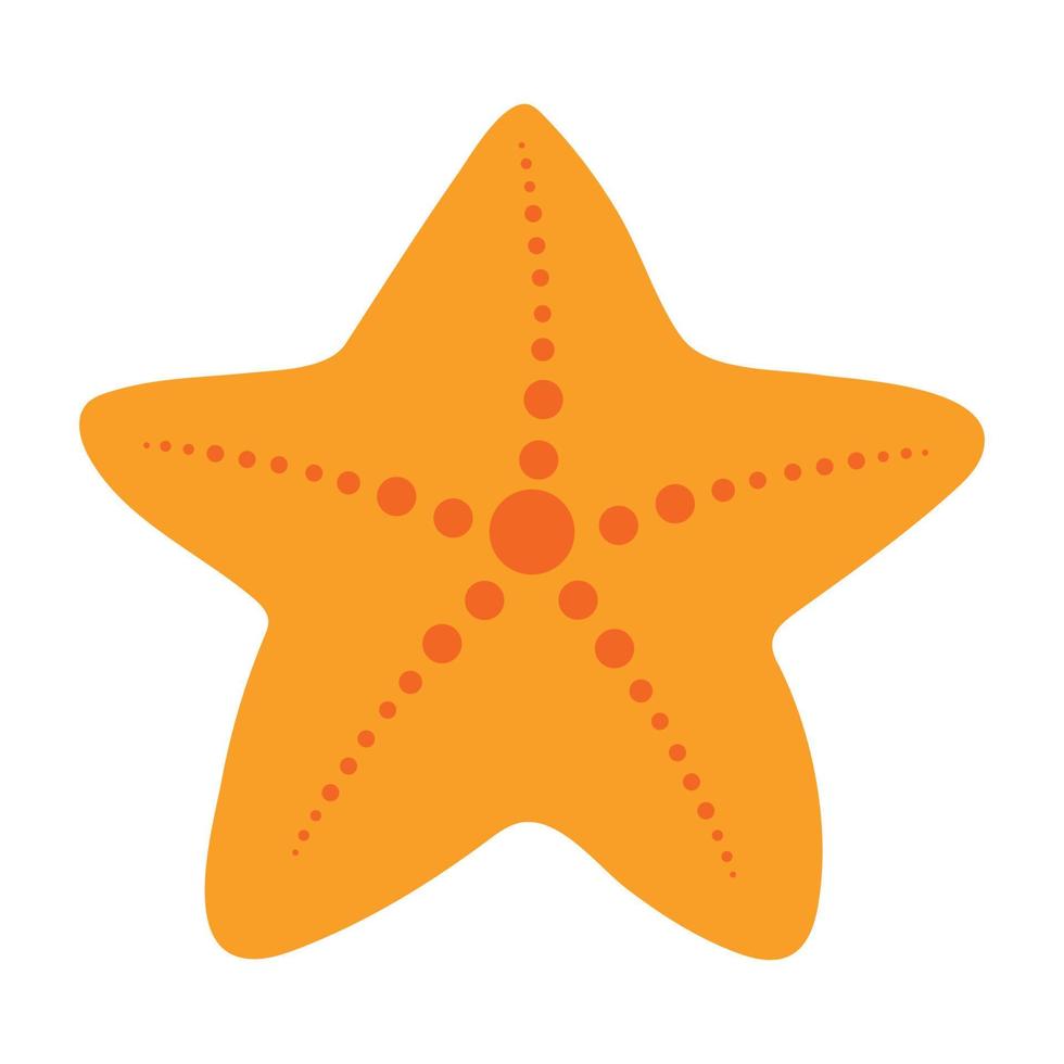 ícone de clipart de estrela do mar fofo na imagem de ilustração vetorial de desenho animado plano vetor