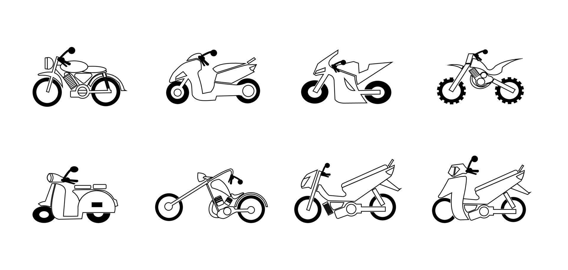 design de vetor de estilo lineart de ilustração de motocicleta