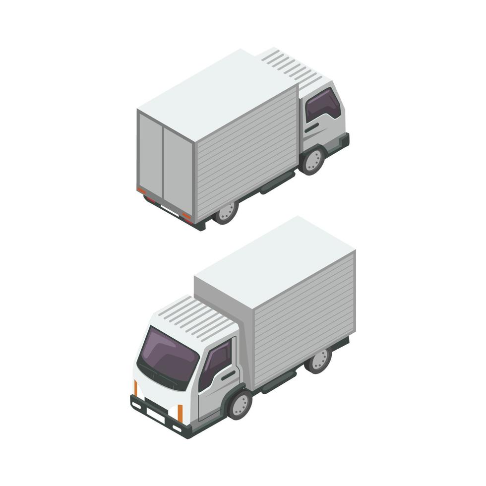 design de ilustração vetorial isométrica de caminhão de carga vetor