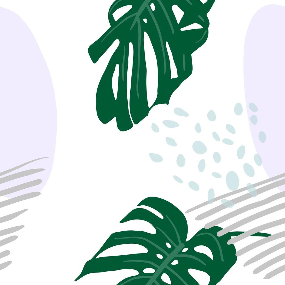 padrão sem emenda tropical com folhas de monstera. padrão moderno abstrato. vetor