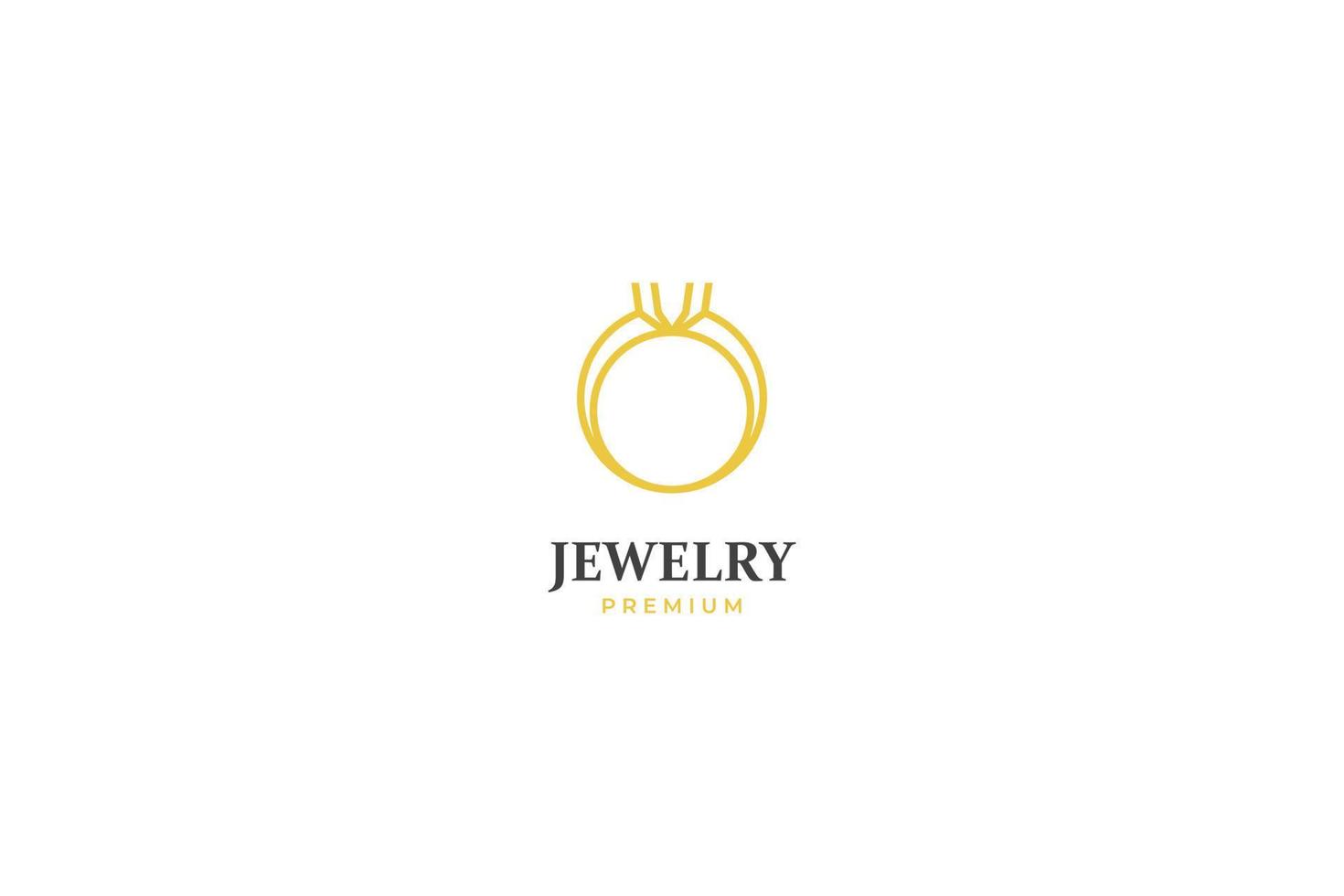 modelo de design de ícone de vetor de logotipo de jóias de anel plano. elegante, beleza, real