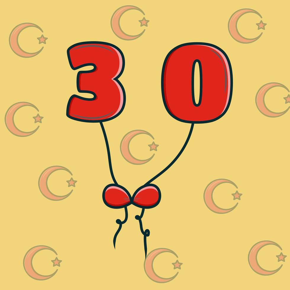 30 de agosto zafer bayrami ilustração de balão de peru dia da vitória vetor