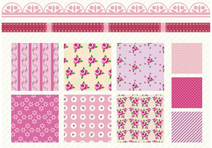 Shabby Chic Rose Patterns vetor