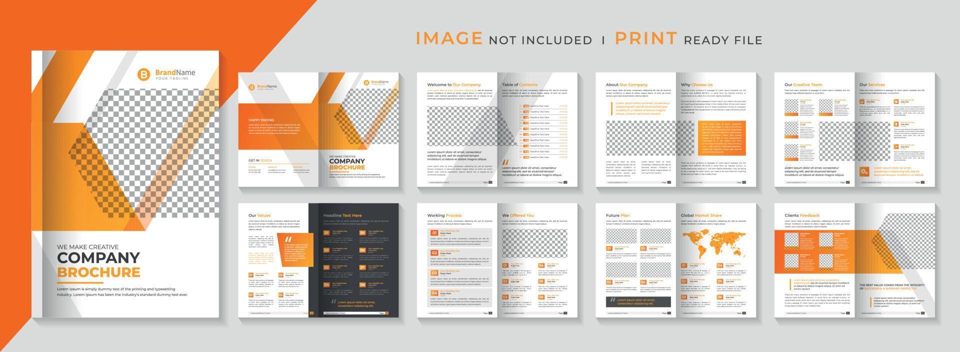 modelo de brochura de perfil da empresa ou modelo de design de brochura de negócios de várias páginas vetor