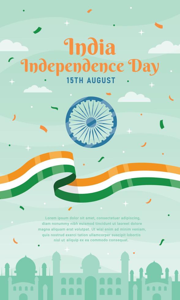 feliz dia da independência da índia conceito vetor